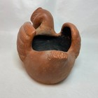 Vintage Rustic Clay Pottery Duck Planter Mexican Terracotta Flower Pot Natural