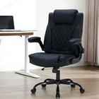 Office Chair With Flip-up Armrests  Ergonomic High Back Pu Leather Desk Chair 