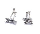 925 Solid Sterling Silver Animal Bear T Bar Cufflinks Cuff Links