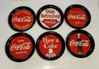 Vintage Set Of Six  6  Coca-cola Coke Collectible Metal Tin  coasters 