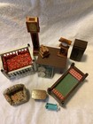 Miniature Vintage 1 12  Dollhouse Furniture Bed Crib Clock Table Chair Utensils