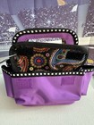 Purple Paisley Fabric Cardboard Craft Supplies Caddy Tote Bag Pockets Grooming
