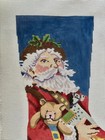 New Hand-painted Needlepoint Canvas Father Christmas Stocking Silver Needle  168