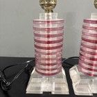 Vintage Mcm Lucite Geometric Stacked Block Lamp-pink-karl Springer Style