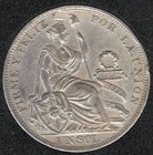 Peru - 1895 T f  - Un Sol - 90  Silver Crown