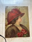 Spectacular  Antique Lithograph  Print From 1900 Beautiful Woman 14 X 19