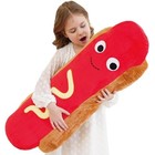 Giant Hot Dog Plush Pillow     Funny Food Plush Toy  Soft Stuffed Hot Dog 35 Inch