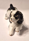 Vtg Miniature Black Brown White Painted Porcelain English Toy Springer Spaniel