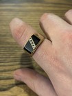 Men s Black Onyx And Diamond Ring 14k Gold Size 11