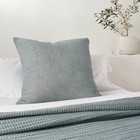 Euro Reversible Textured Cotton Chambray Coverlet Sham Dark Teal Blue