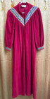 Vanity Fair Vintage Retro Maroon Pink Winter Nightgown  House Dress  Size Small