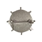 P o Cruise Line  run Away To Sea  Vintage Pin     Silver Tone Ship Wheel Button