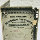 Antique 1884 New Orleans Ticket World s Centennial Industrial Cotton Exposition