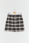 90s B w Zip Front Plaid Mini Skirt M