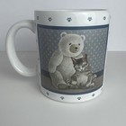 Vintage 1989 Lowell Herrero Cat With Teddy Bear Mug Vandor Made In Japan
