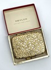 Vintage Revlon Love Pat Gold Tone Compact In Box