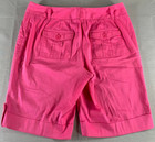 Chico   s Womens Pink Shorts Size 15 Stretch Mid Rise Button Tab Hem Utility 11   