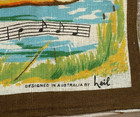 Vtg  Linen Waltzing Matilda Aussie Tea Towel Size 32   X 18 50   Excellent Read