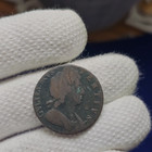 1696 Half Penny William Iii Sharp Detail Coin Of Colonial Times