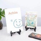 Wooden Folding Easel Plate Holder Display Stand Picture Frame Brown  