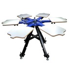 1 Color 6 Station T Shirt Screen Printing Machine With Liftable Single Station