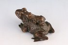 Chinese Bronze Hand Cast Mother Frog Art Statue Collectable Netsuke Gift Tea Pet