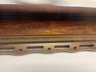 Vintage Wood Wall Curio Three-tiered Shelf Shadow Box Mirror