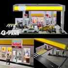 1 64 Diorama Diecast Garage Model Led Lighting Parking Lot Scene Display Case Us