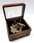 Antique Brass Nautical Maritime Sextant Office home Decor Rustic W wooden Box