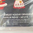 Vintage Bucilla Christmas Needlecraft Set Of 6 Jeweled Holiday Ornaments  3590