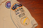 Boy Scouts Of America Bsa Men s Shirt Tan Small Sewn Patches Short Sleeve