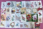 Huge Lot  100  Vintage Greetings Cards Floral Flower Assorted Flowers Card Used