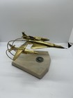 Vintage Brass Airplane Trio Sculpture     Fuerza A  rea Argentina     Marble Base