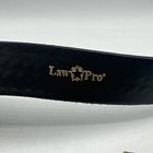 Police Duty Belt Black Basketweave Leather Size 36 Gold Tone Buckle Law Pro