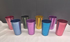 Vtg Mcm Anodized Aluminum Tumbler Set Of 8 Various Colors 5  Tall Unbranded