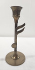 Solid Brass Music Note Candlestick Candle Holder 7  Tall Vintage