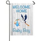 Welcome Home Baby Boy Garden Flag Baby Shower Birth Announcement Family Party 