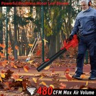Cordless Leaf Blower 480cfm 330mph With 5 0ah Battery   Fast Charger For Garden