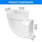 90   Gutter Elbow 2x3 Aluminum Downspout Roofing Downspout White