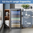 Mini Fridge 130 Can Beverage Refrigerator Cooler  3 2 Cu ft Drink Fridge For Sod