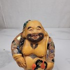 Hotei Budai God Kutani Pottery Statue Japan Vintage Laughing Buddha Figure Look