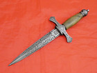 Magnificent Massive Antique Spain Toledo Dagger Knife Decorated Blade Sword 1858