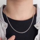 Men 925 Sterling Silver Necklace 3-4-5mm Italy Diamond Cut Cuban Link Chain 16  