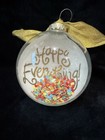 Happy Everything Christmas Ornament Confetti Glass Globe Coton Colors Decor Gift