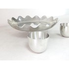Vtg Stieff Pewter 3pc Set Williamsburg Fluted Bowl Cw54-17   2 Jefferson Cups