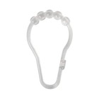 Set Of 12 Clear Bathroom Shower Curtain Rings Hooks  Snap Quality Plastic