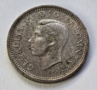 1940 Great Britian Silver 3 Pence -  toned Silver Coin  - Free Shipping
