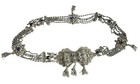 Boho Bedouin Style Chain Belt Vintage Silver Tone Filigree Tassel Statement