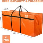 4 Pcs 176 Gallon Large Moving Bags foldable   Heavy Duty Extra Large orange 