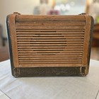 Vintage 1946 Philco 46-350 Roll Top Tube Radio Portable Wood Case As Is Repair